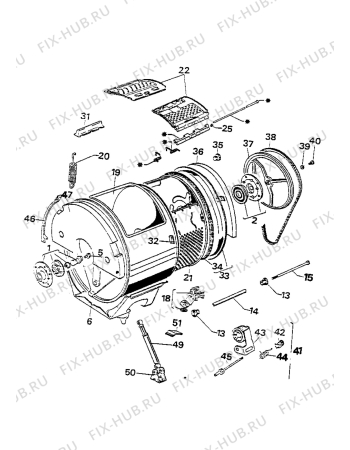 Взрыв-схема стиральной машины Zanussi ZT805X - Схема узла Tub and drum